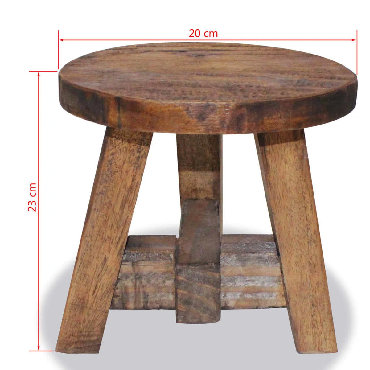 Reclaimed Wood Round Stool 7.9" x 9.1" H181198