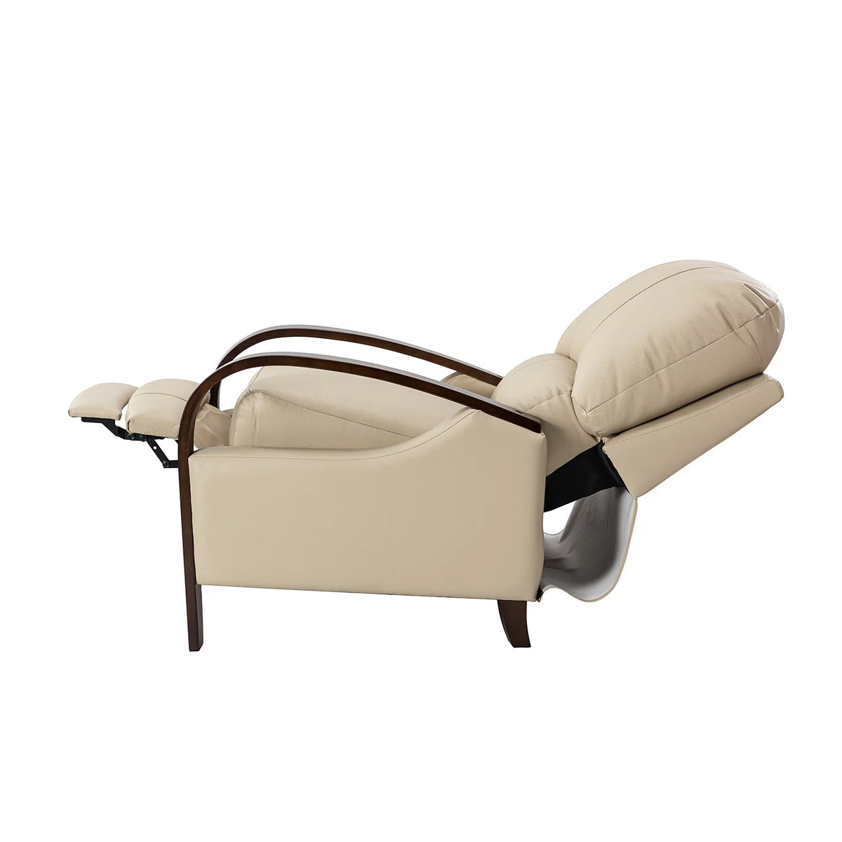 Grey Genuine Leather Manual Recliner L28493