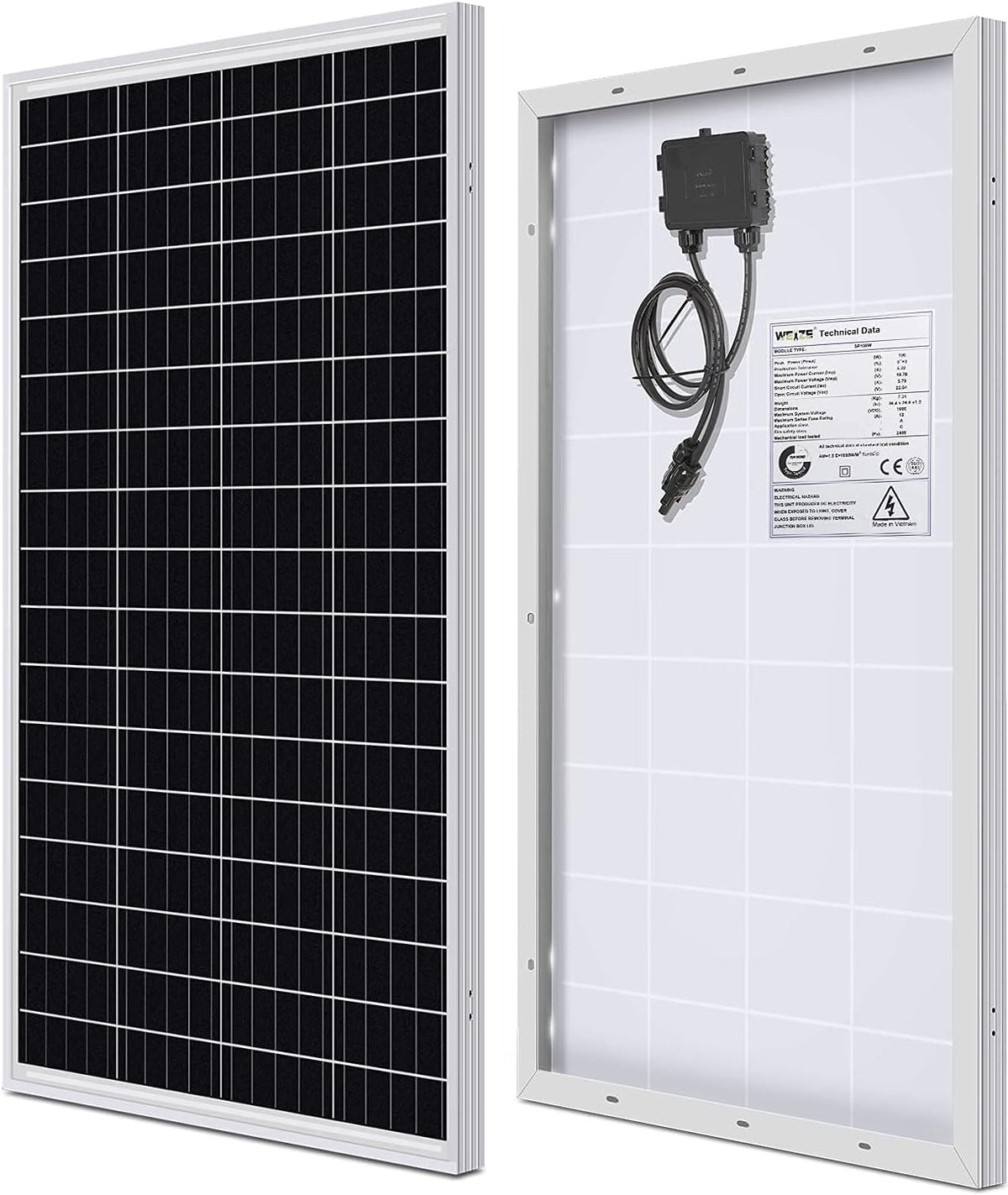 100 Watt 12 Volt Monocrystalline Solar Panel Starter Kit K84747