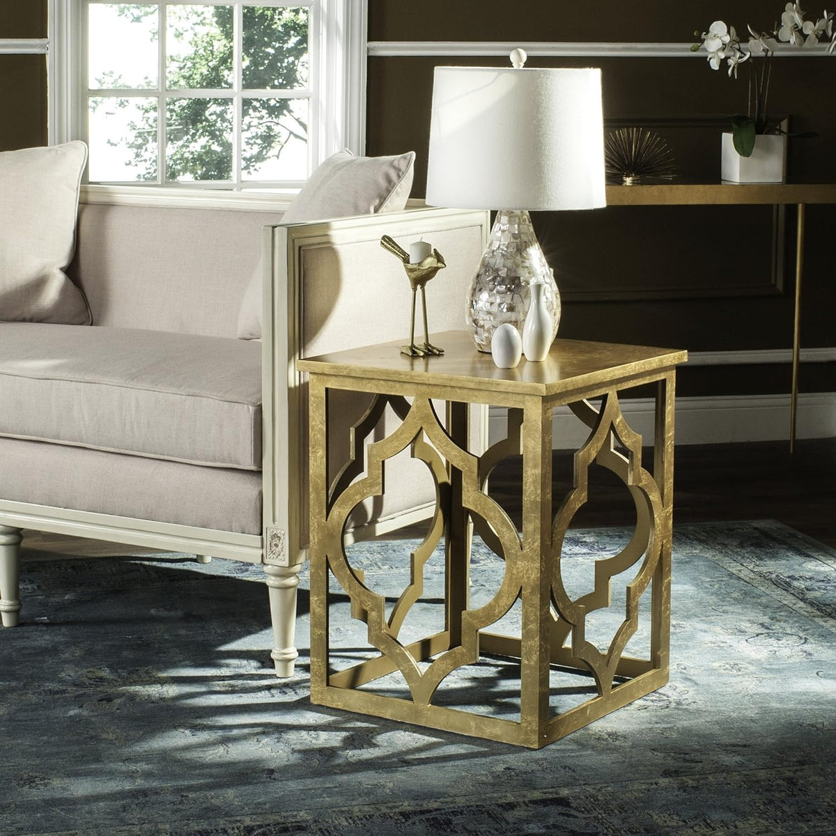 Silver Leaf Trellis End Table V5928