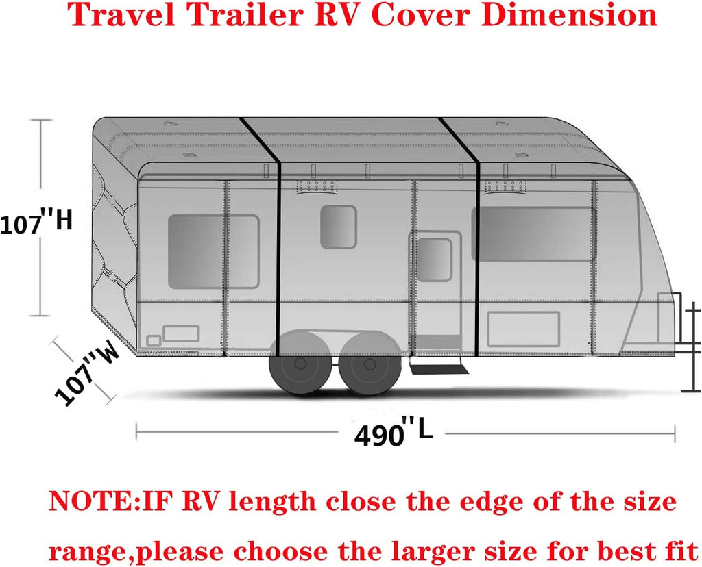 Waterproof Windproof 420D Heavy Duty Polyester Oxford RV Trailer Cover S2740