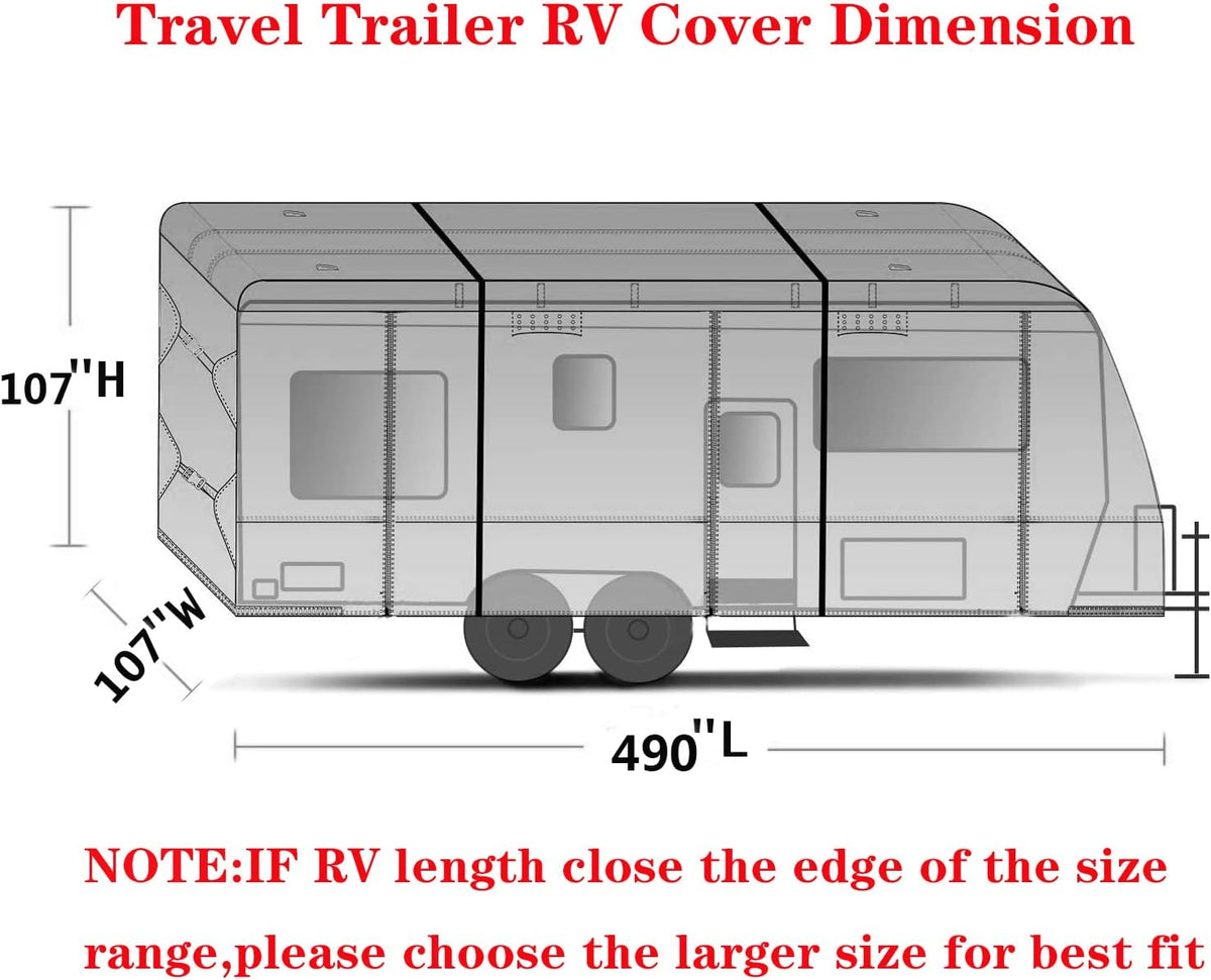 Waterproof Windproof 420D Heavy Duty Polyester Oxford RV Trailer Cover S2740