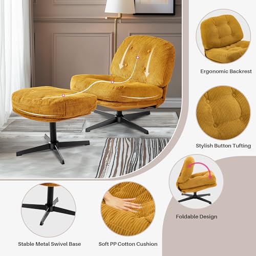 Swivel Accent Chair with Ottoman K570041