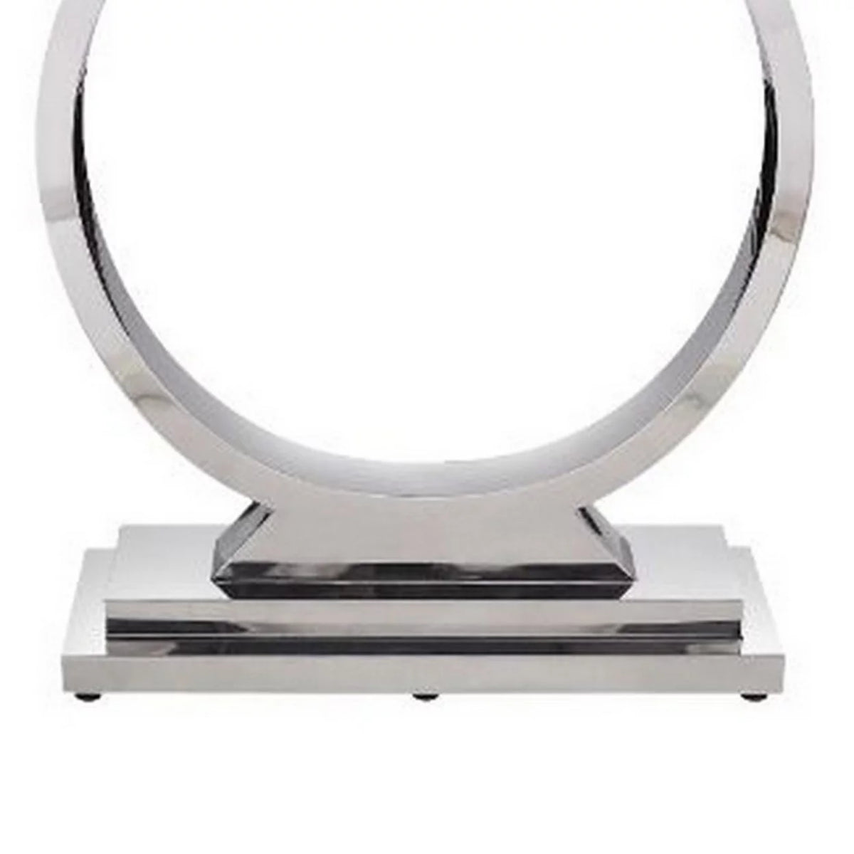 White Faux Marble Top Steel Base End Table V26337