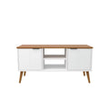 White 2 Door 2 Shelf Solid Wood TV Stand T236885