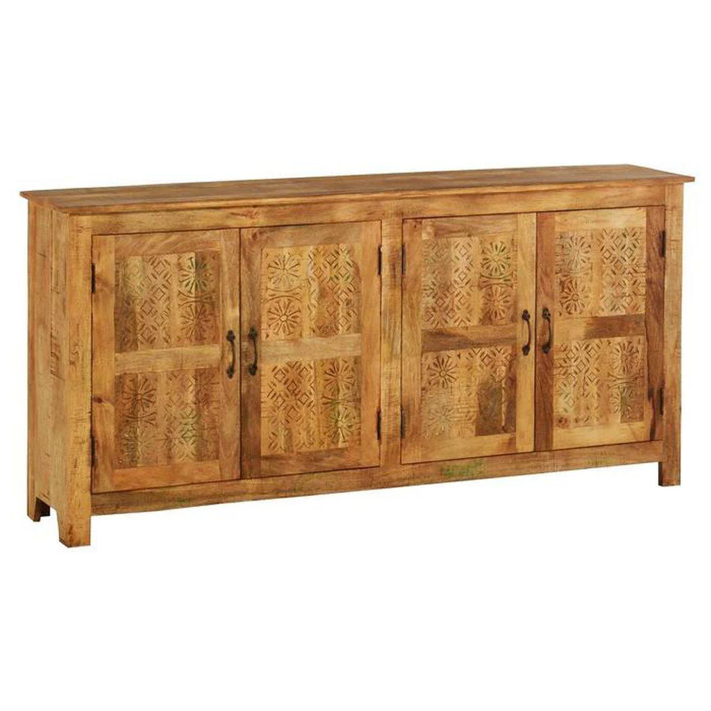 76" Rustic Reclaimed Wood 4 Door Sideboard D9239