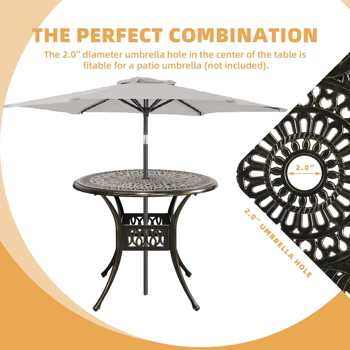 5 Piece Cushioned Swivel Rocking Patio Dining Set with 35.2" Round Table R8616