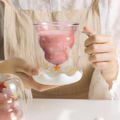 Double Walled Glass Christmas Mug N102