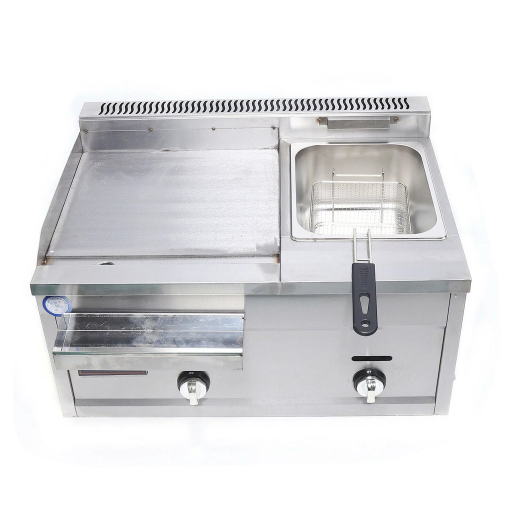 Commercial Gas Griddle Flat Top Grill Deep Fryer Combo A56111