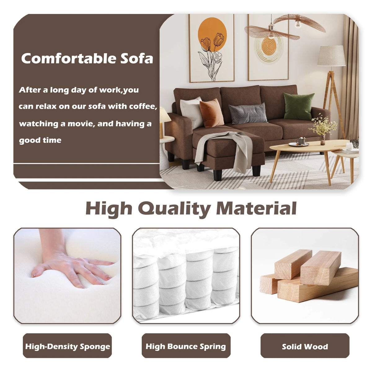 Light Gray L-Shaped Sectional Sofa X267