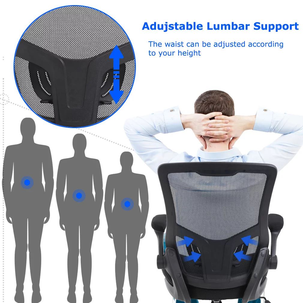 Black Mesh Ergonomic Office Chair with Lumbar Support E830