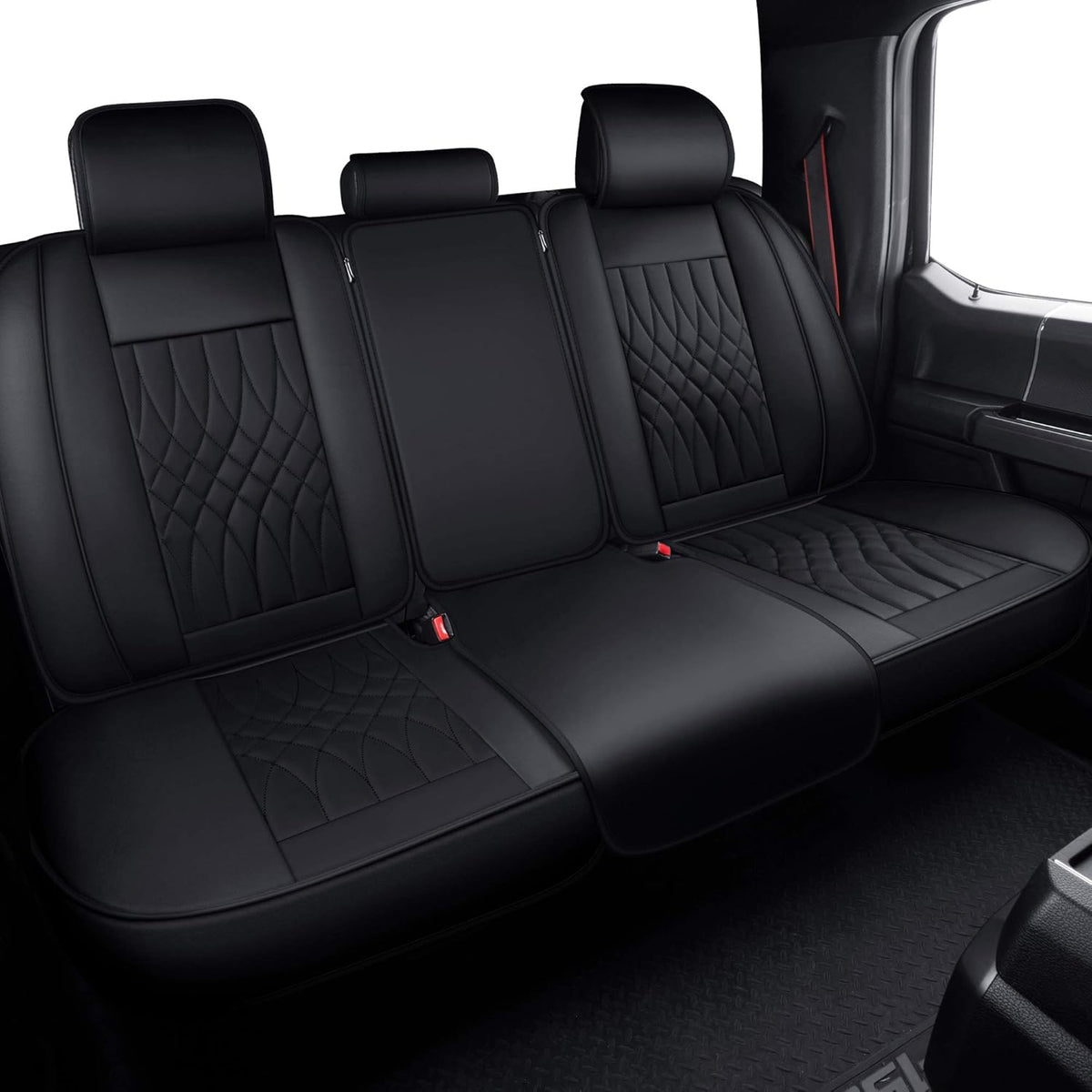 Pickup Seat Covers Crew Cab Faux Leather Gray Full Set S159600