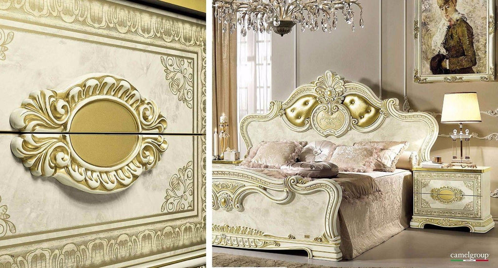 Gold Ivory King Bedroom Set Y340