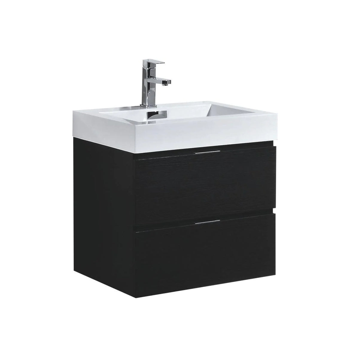 24 in. Wall Mount Black Bathroom Vanity N743