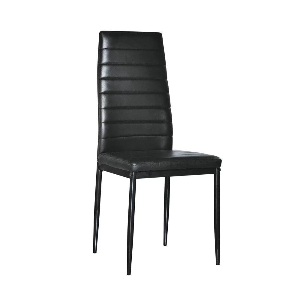 Black PU Leather Dining Chairs Set of 4 C65806
