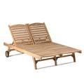 Grade A Teak Double Sun Lounger F247172