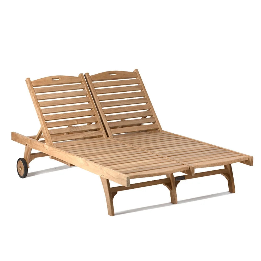Grade A Teak Double Sun Lounger F247172