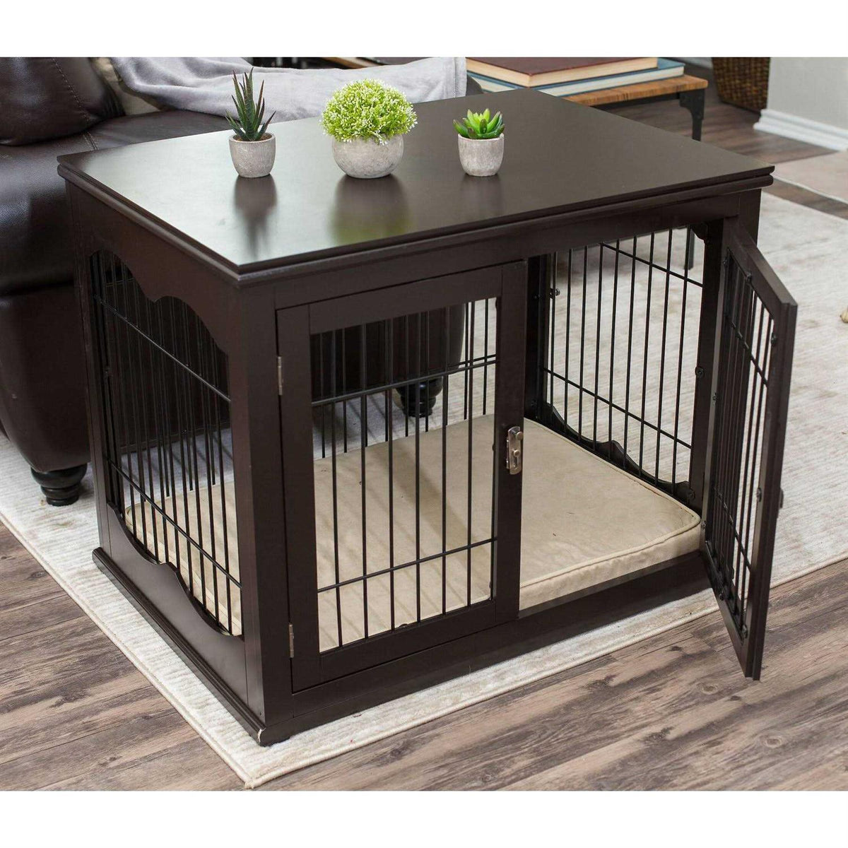 Decorative Small Dog Kennel with Pet Bed I8108