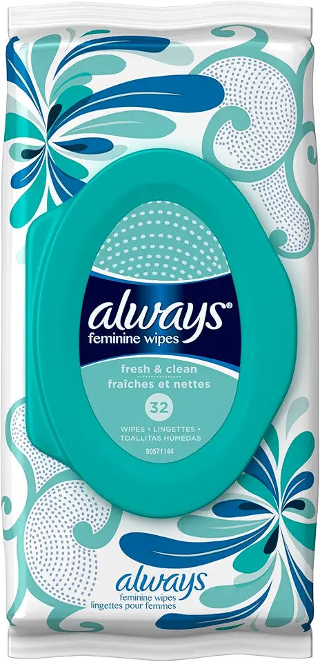 Feminine Wipes, Fresh & Clean Scent, 0.498 Pound (Pack of 4) B589011