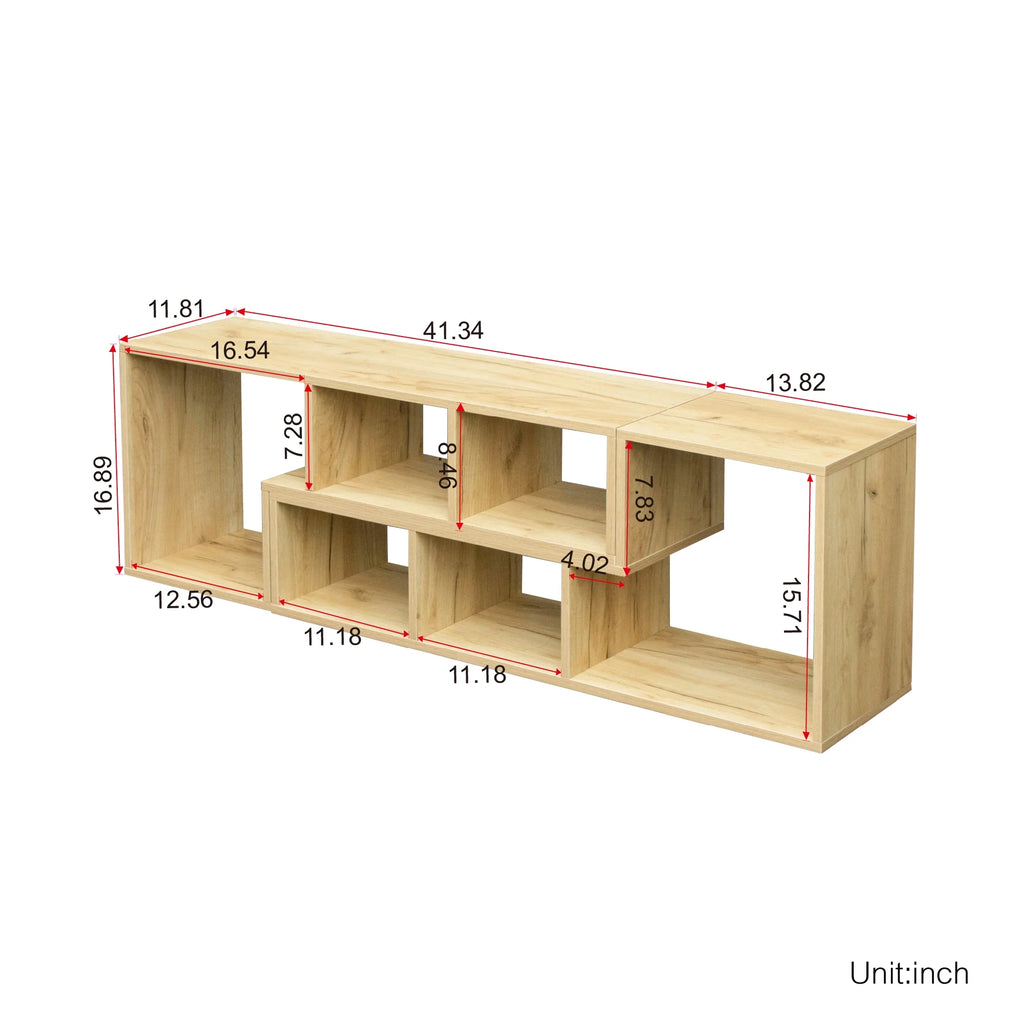 Oak L Shape TV Stand Storage Cabinet S3651