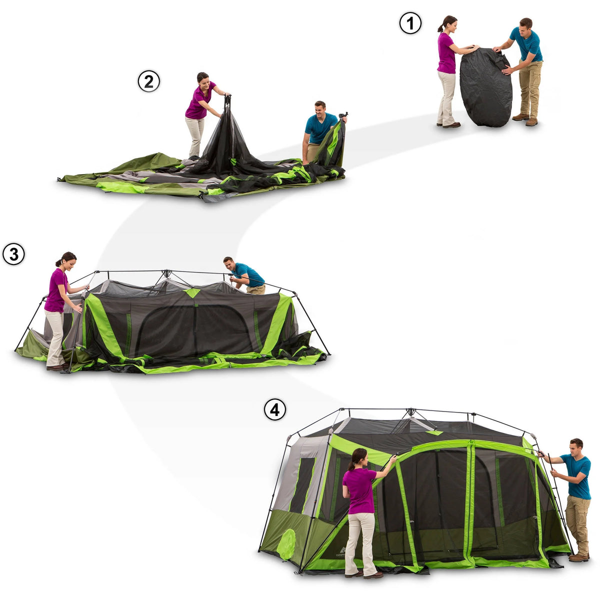 14' x 13.5' 9 Person 2 Room Instant Cabin Tent with Screen Room J93976