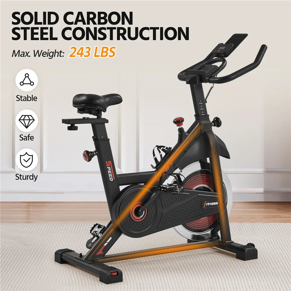 Exercise Bike with Adjustable Seat & Handlebar, Black P469252