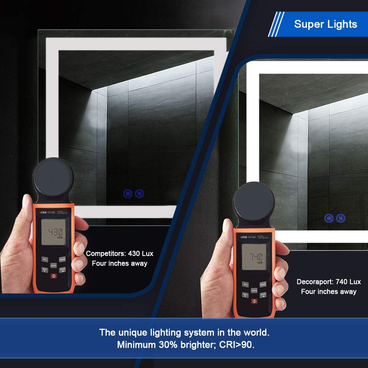 70 x 32 in Dimmable LED Anti-Fog Bathroom Mirror Y410728