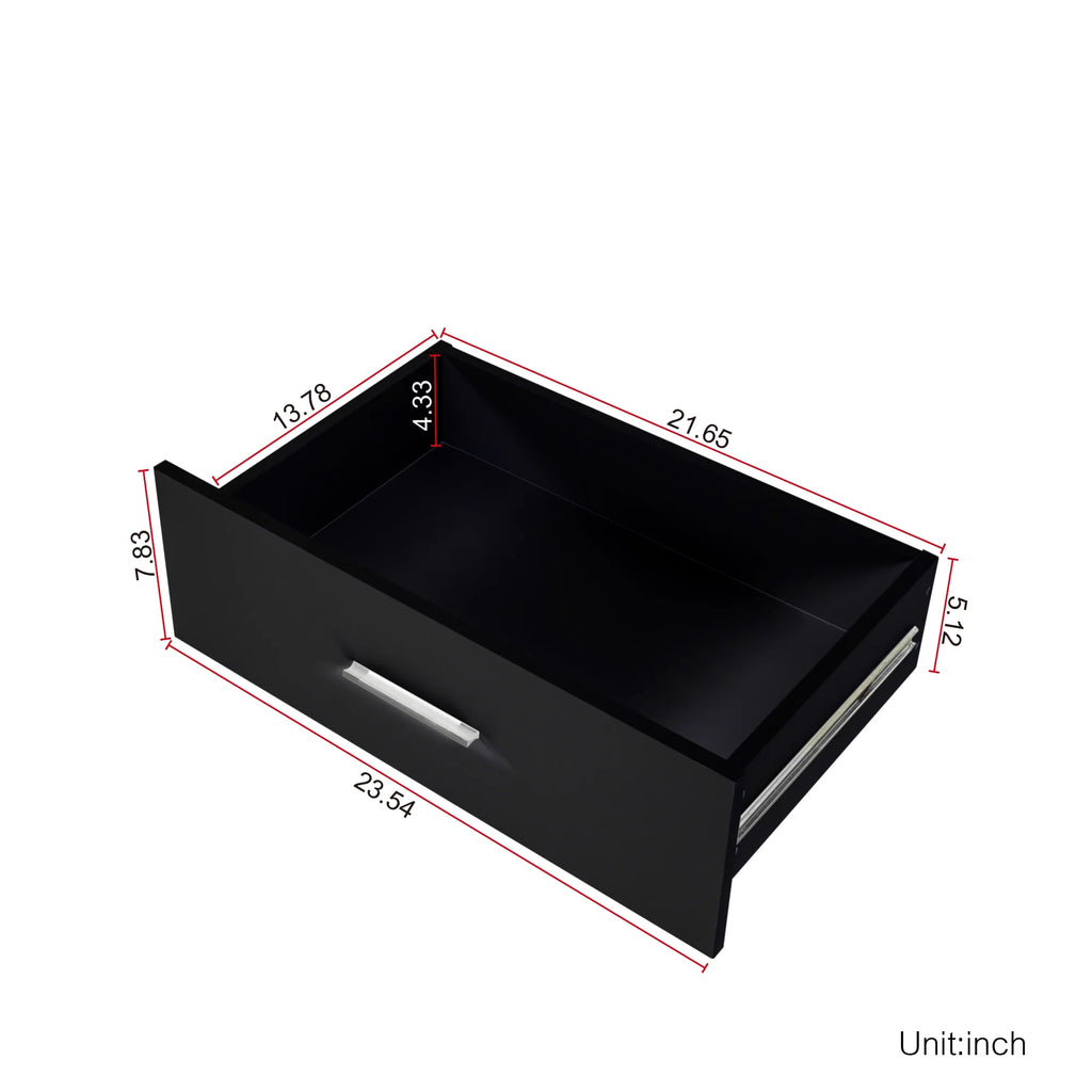 Black 6 Drawer Wood Dresser B90035