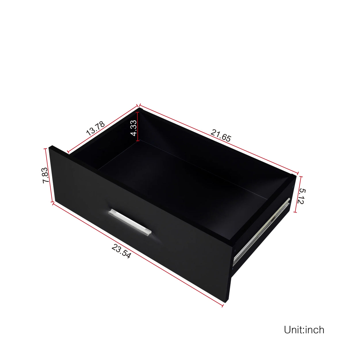 Black 6 Drawer Wood Dresser B90035