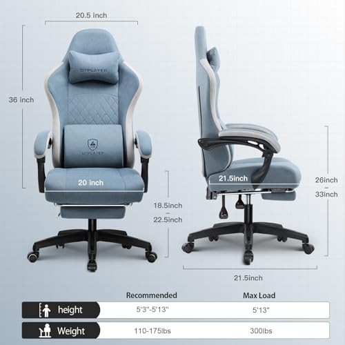 Black Ergonomic Gaming Chair with Footrest M475