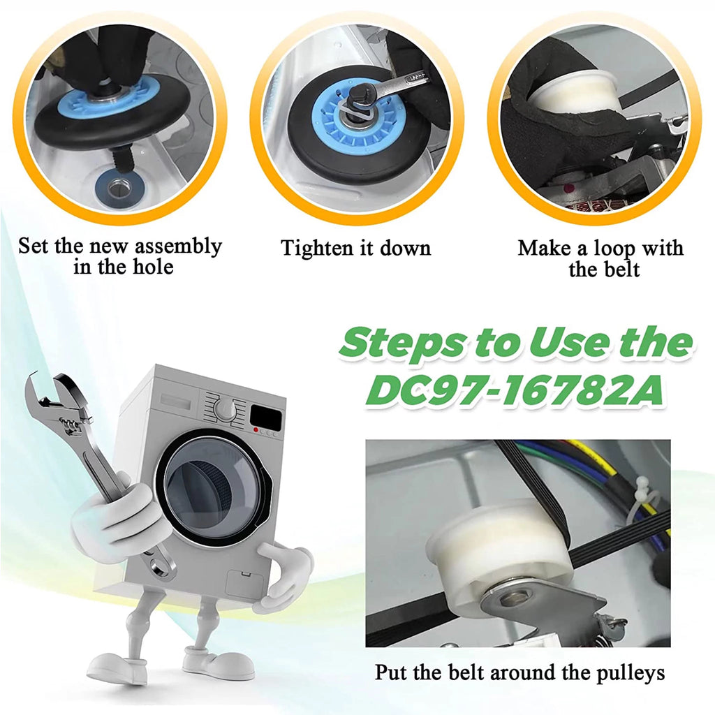 Dryer Repair Kit Drum Roller Belt Idler Pulley Q342
