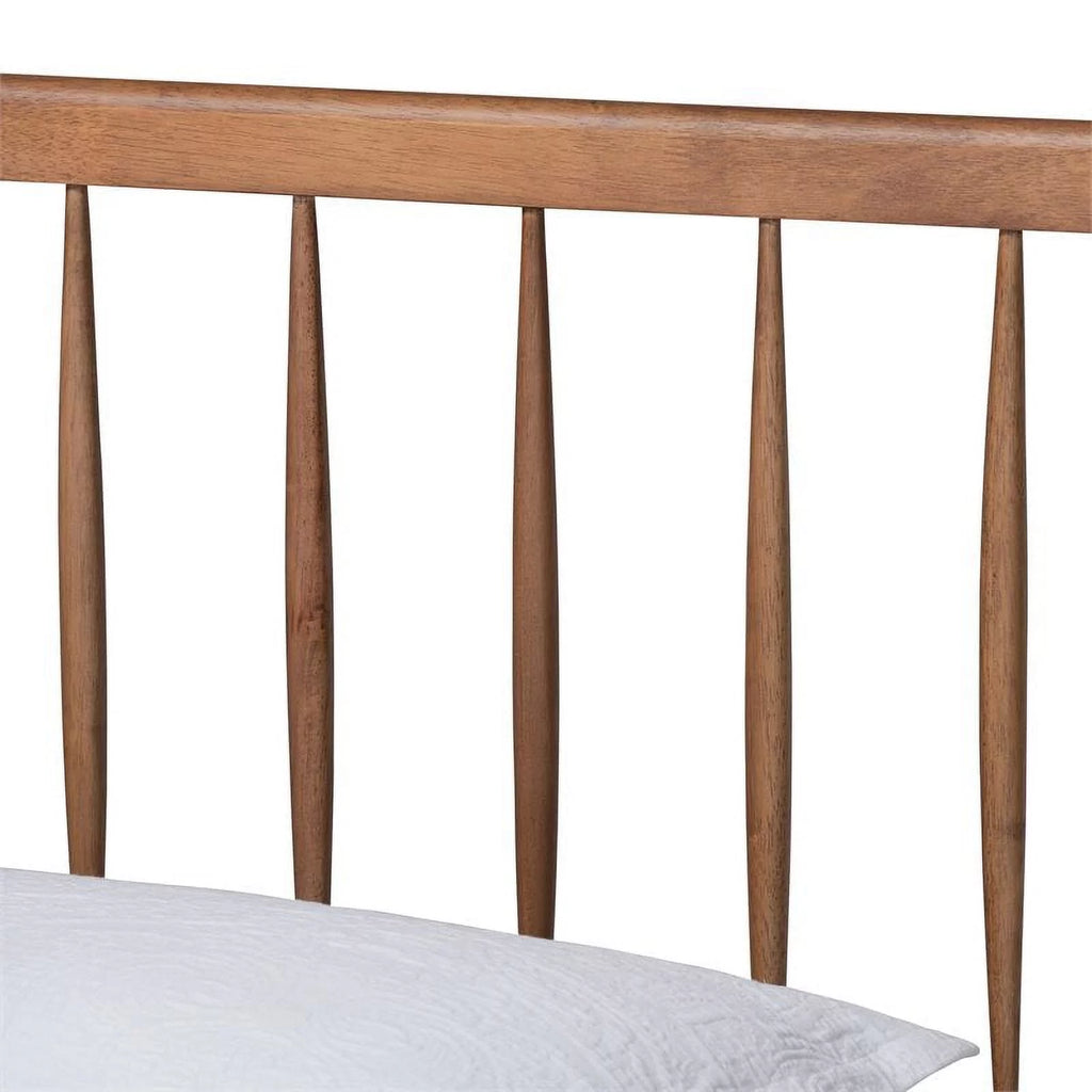 Ash Walnut Finished Wood Twin Size Platform Bed H946