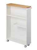 White Rolling Slim Bathroom Cart with Handle G821