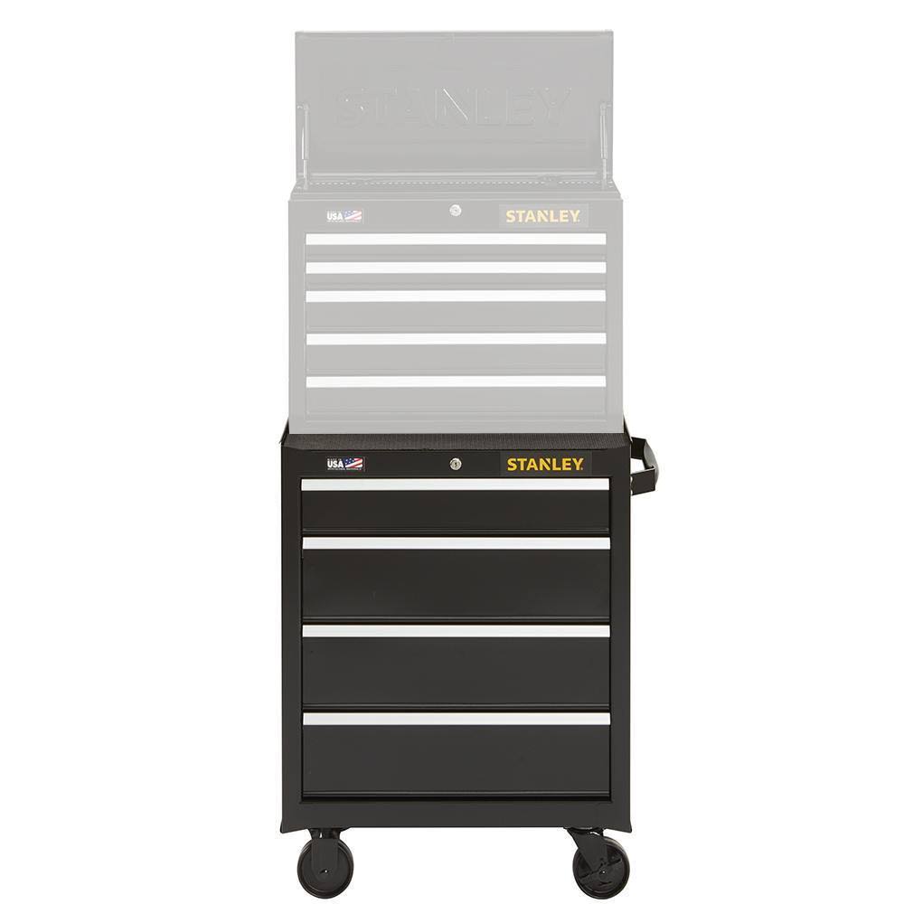 Black 4-Drawer Rolling Tool Cabinet W752