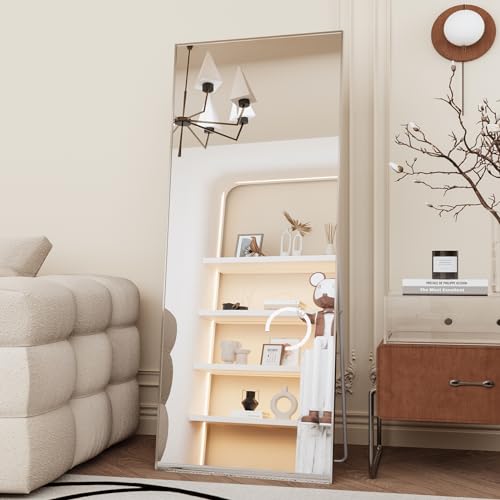 Arched Full Length Tempered Mirror with Aluminum Alloy Frame J3798