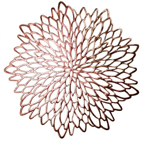 6 Pack Silver Metallic Glitter Vinyl Round Placemats V492