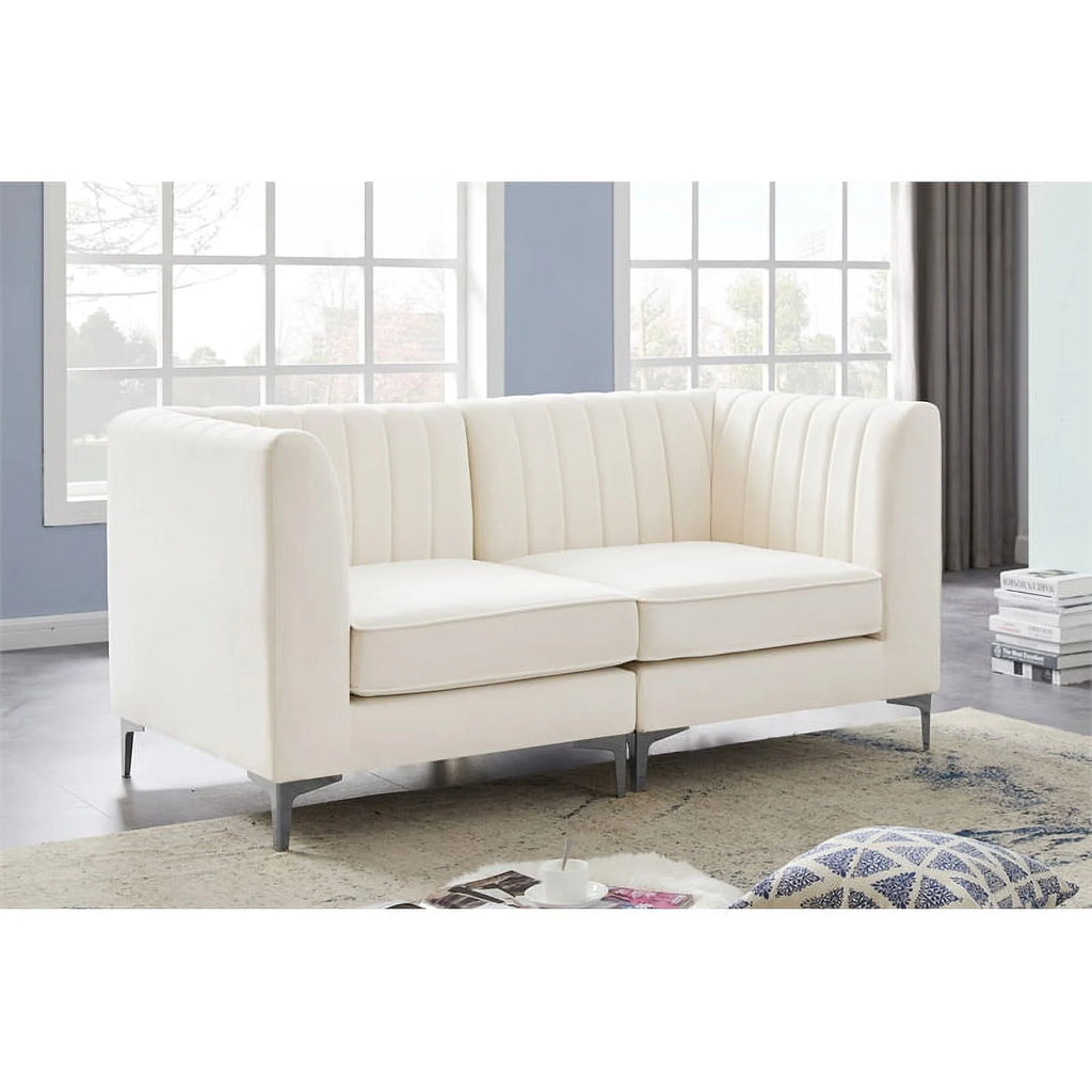 Cream Velvet Modular Sofa T70464