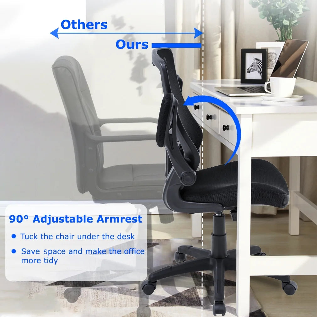 Black Mesh Ergonomic Office Chair with Lumbar Support E830