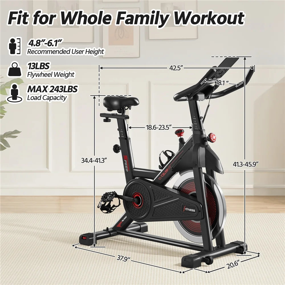 Exercise Bike with Adjustable Seat & Handlebar, Black P469252