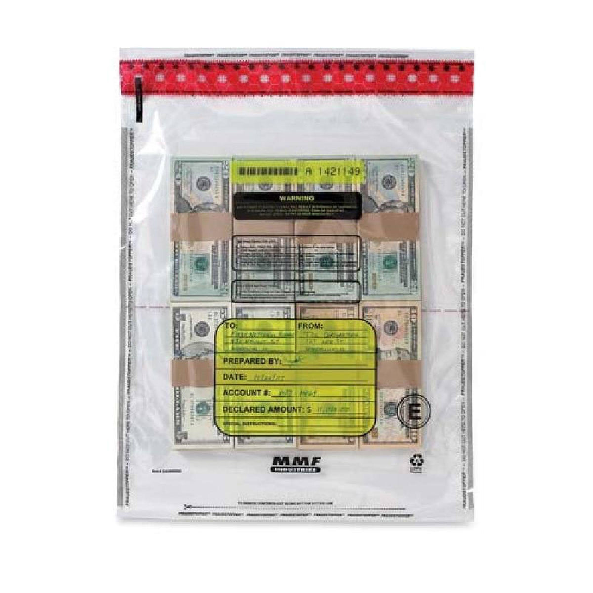 Clear Tamper-Evident Cash Bags 250 Bags/Box W816161