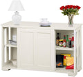 Antique White Kitchen Buffet Cabinet with Sliding Door K730