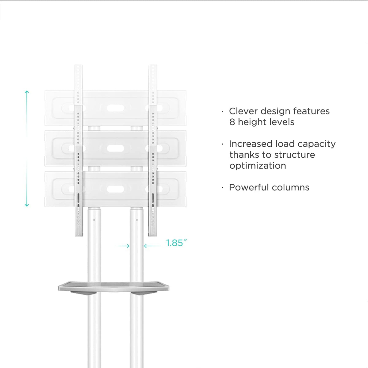 Mobile TV Stand for 32 to 65 Inch TV with Wheels Shelves M689