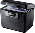 Black Fireproof Document Box with Key Lock, 0.61 Cubic Feet O511