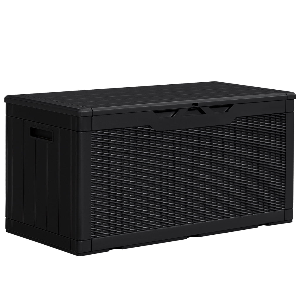 100 Gallon Black Plastic Resin Outdoor Storage Box F1562