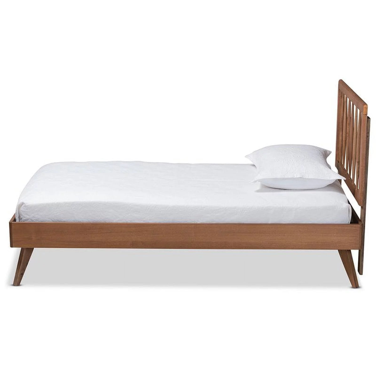 Ash Walnut Finished Wood Twin Size Platform Bed H946
