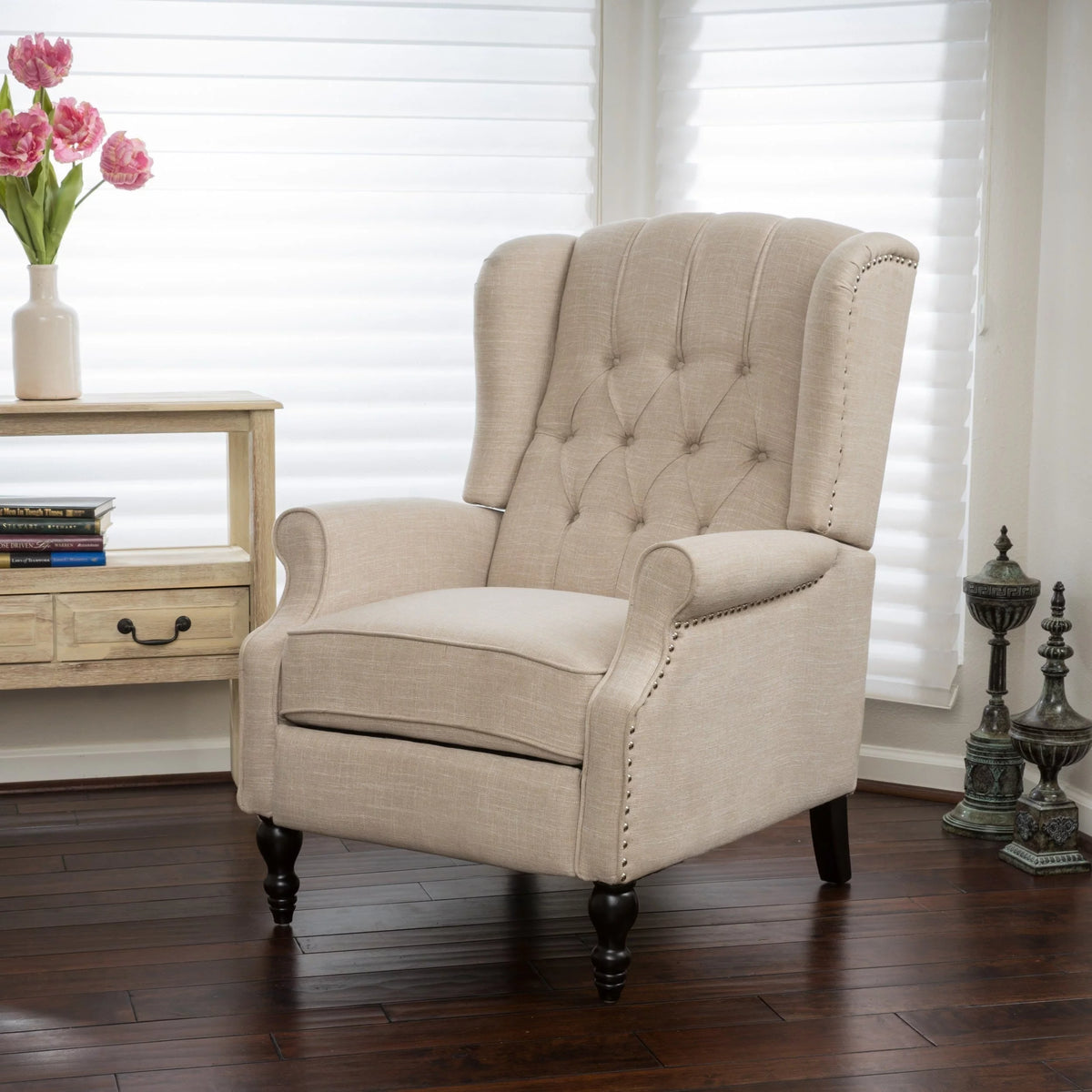 Button-tufted Reclining Club Chair F823733
