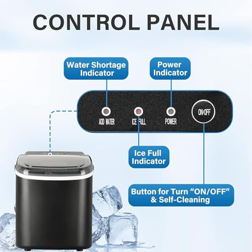Portable Countertop Ice Maker with Ice Spoon and Basket D1190