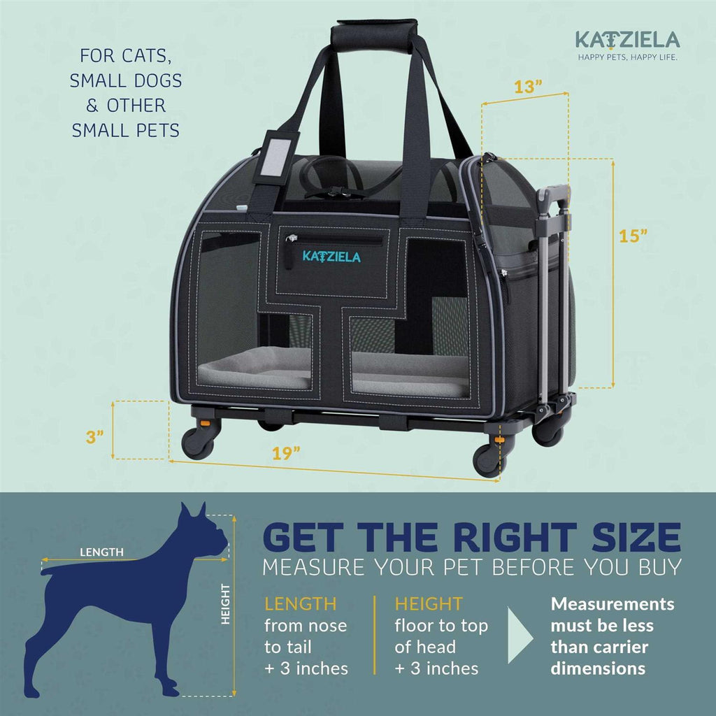 Pet Carrier with Removable Wheels and Telescopic Handle M23269