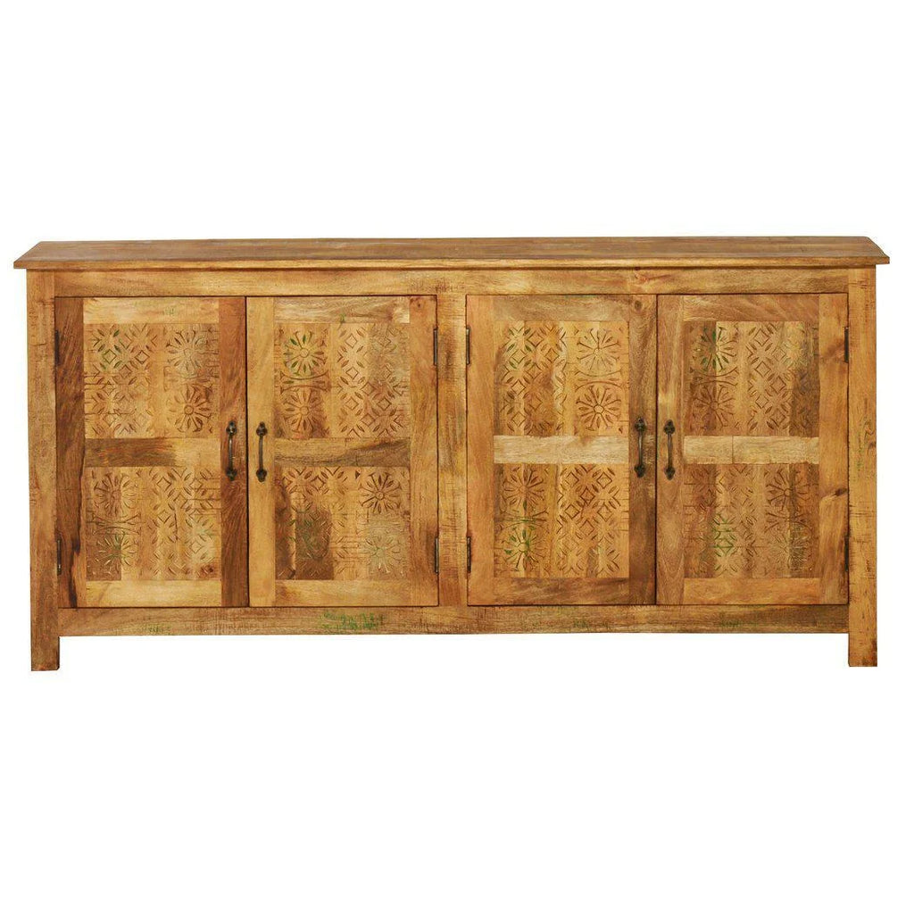 76" Rustic Reclaimed Wood 4 Door Sideboard D9239