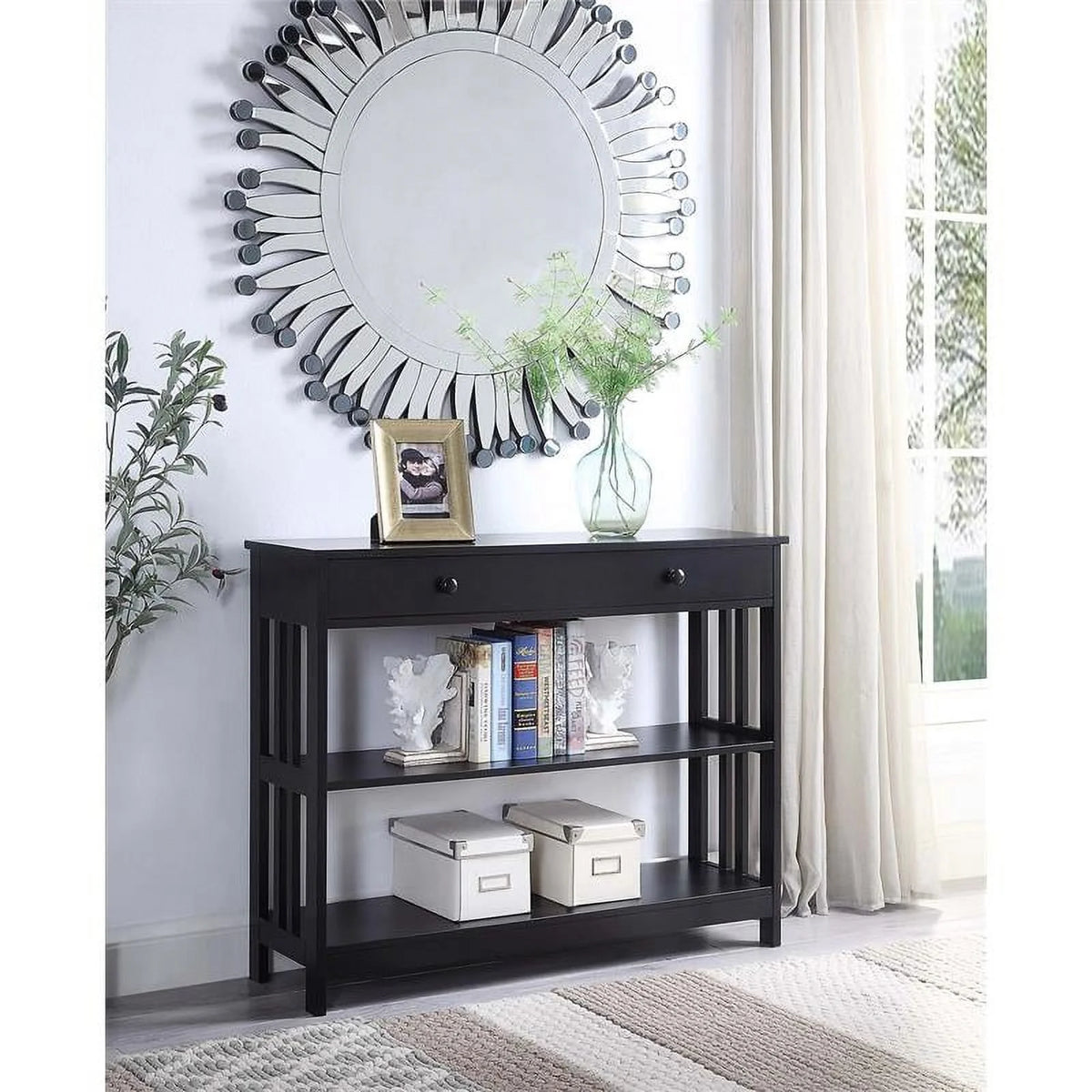 Black Wood Console Table F527